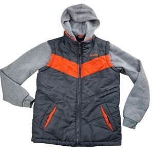 Pacific Trail Hooded Jacket Gray Orange Boys Size Large 14/16